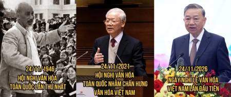 Ngày 24/11/1946, giữa bối cảnh đất nước vừa giành độc lập, thù trong giặc ngoài bủa vây, Chủ tịch Hồ Chí Minh đã khai mạc Hội nghị Văn hóa toàn quốc lần thứ nhất.